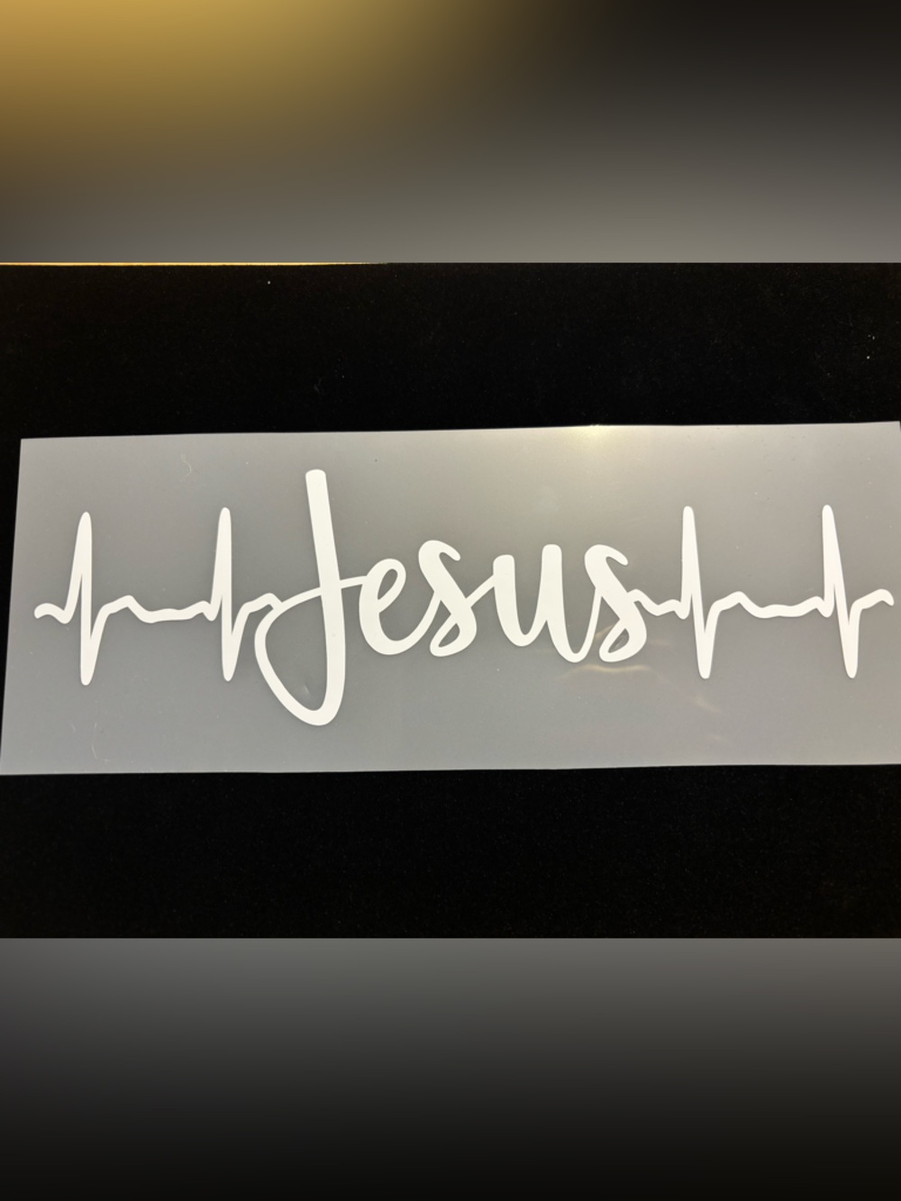 White 'Jesus' Heartbeat Decal